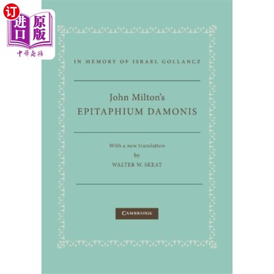 海外直订John Milton's Epitaphium Damonis 约翰·弥尔顿的达蒙氏上皮