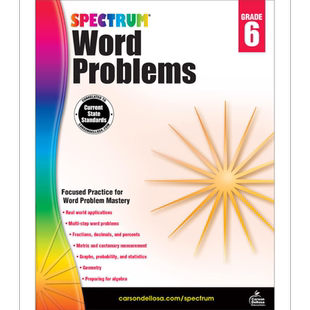 光谱练习册 数学文字应用题系列 6年级 Carson Dellosa Spectrum Word Problems Grade 6 美国CarsonDellosa 原版【中商原版?