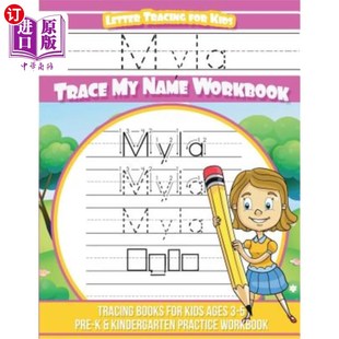Name Letter Trace 海外直订Myla Workbook Myla for ages Tracing Lette Kids Books
