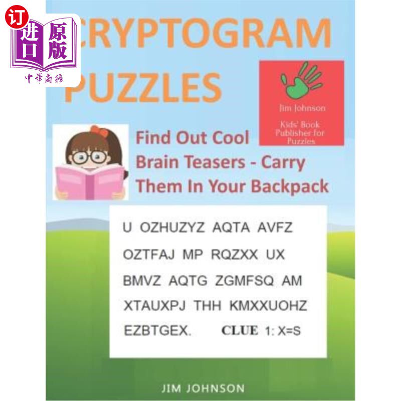 海外直订CRYPTOGRAM PUZZLES LARGE PRINT - Find Out Cool Brain Teasers - Carry Them In You 字谜大印刷-找到脑筋急转弯-
