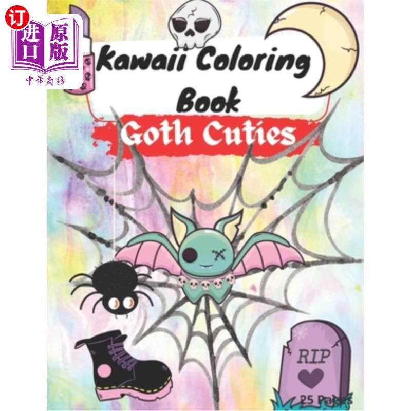 海外直订Kawaii Coloring Book: Goth Cuties two 卡哇伊填色书:哥特可爱二