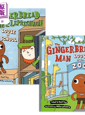 Mike Lowery The Gingerbread Man 姜饼人系列英文故事绘本2册套装and the Leprechaun Loose at School The Zoo 【中商原版】
