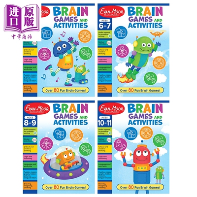 美国Evan-Moor 脑力游戏与活动 幼儿园大班小学1-6年级 4-11岁 Brain Games and Activities Ages 4-11【中商原版】