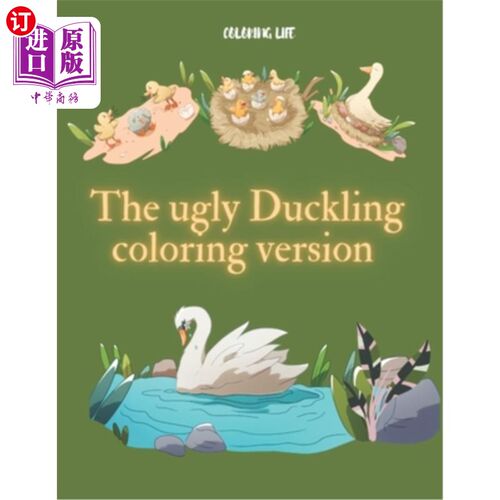 海外直订The ugly Duckling coloring version: large print 丑小鸭着色版：大号印刷品