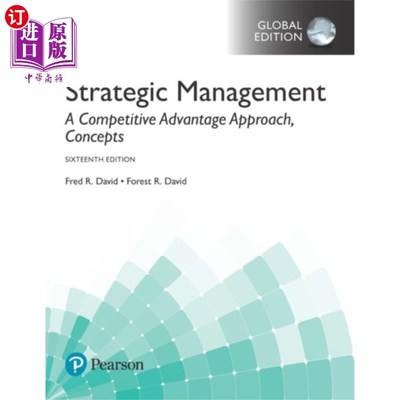 海外直订Strategic Management: A Competitive Advantage Ap... 战略管理:竞争优势方法，概念，全球版+ MyLab管理与Pearson