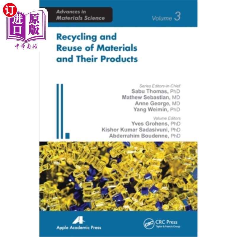海外直订Recycling and Reuse of Materials and Their Products 材料及其产品的回收和再利用