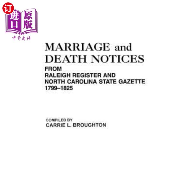 海外直订Marriage and Death Notices from 