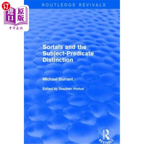 海外直订Sortals and the Subject-Predicate Distinction (2001) 分类与主谓区分(2001)