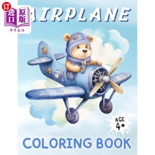 Sky for Coloring Above 海外直订Airplane High Book Ages Kids Adventure 飞机着色书：为4岁及以上