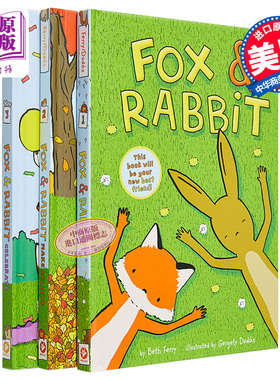 Gergely Dudas Fox & Rabbit 狐狸与兔子系列3册套装 Beth Ferry 图画小说 儿童漫画故事书图像小说 6岁以上 英文原版【中商?