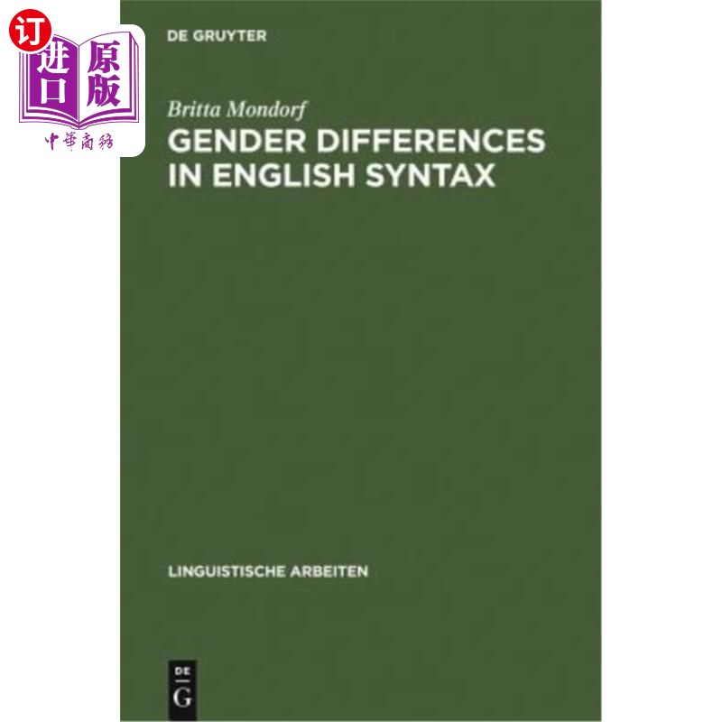 海外直订Gender Differences in English Syntax英语句法中的性别差异