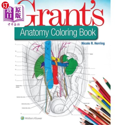 海外直订医药图书Grant's Anatomy Coloring Book 格兰特解剖涂色书