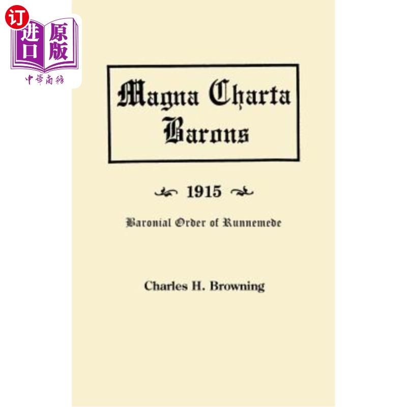 海外直订Magna Charta Barons, 1915. Baronial Order of Runnemede 大宪章男爵,1915年。朗尼米德男爵勋章
