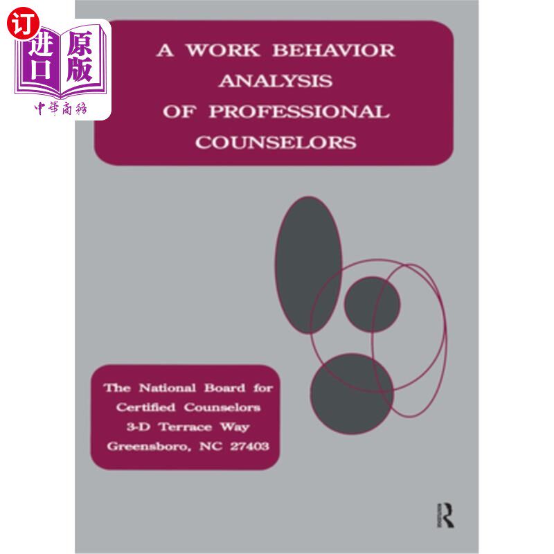 海外直订医药图书A Work Behavior Analysis of Professional Counselors 职业辅导员的工作行为分析