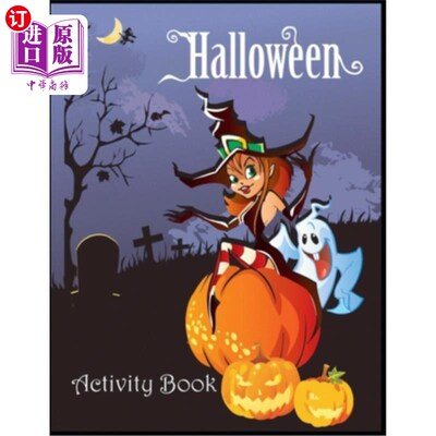 海外直订Halloween Activity Book: Words search, Coloring, Sudoku, Mazes, Puzzles and More 万圣节活动书:词汇搜索，着