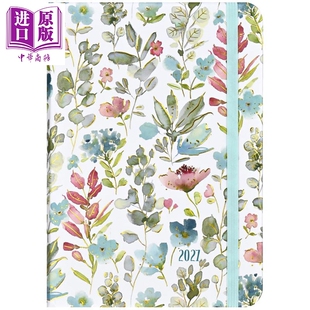 预售 Peter Pauper Press 精致复古笔记本 水彩花卉周计划本 日记本手账本高颜值记事本 英文版 Floral Watercolor Weekly Planner