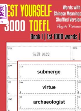 海外直订Test Yourself 3000 TOEFL Words with Chinese Meanings Shuffled Version Book I (1s 测试自己3000个托福单词的中