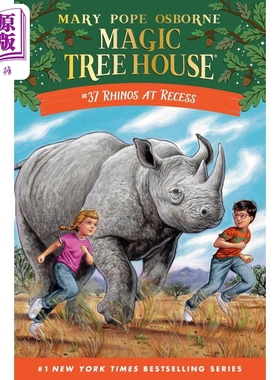 神奇树屋第一季37 Magic Tree House 37 Rhinos at Recess 黑白插图桥梁章节书 中小学生读物 英文原版小初文学【中商原版】