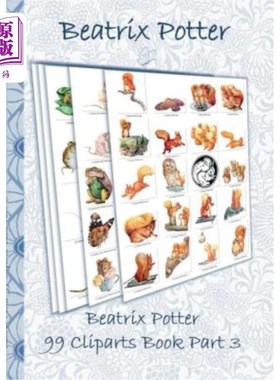 海外直订Beatrix Potter 99 Cliparts Book Part 3 ( Peter Rabbit ) 比阿特丽克丝·波特99剪贴簿第3部分（彼得·兔子）
