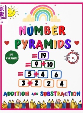 海外直订Number pyramids - addition and substraction: 150 Addition Pyramid Challenges - a 数字金字塔-加法和减法:150