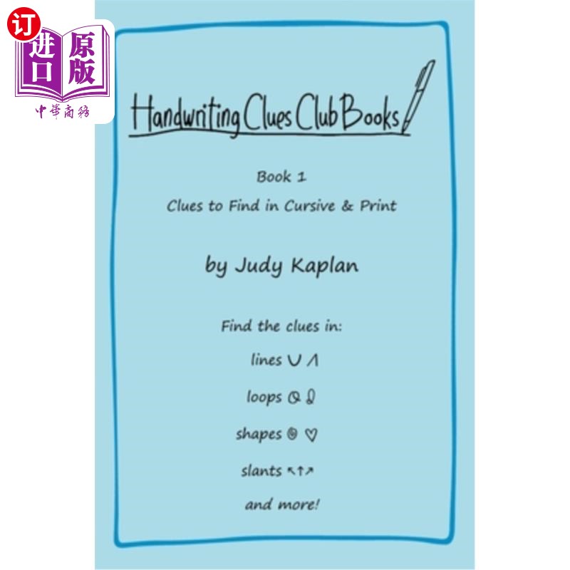 海外直订Handwriting Clues Club - Book 1: Clues to Find in Cursive & Print 书写线索俱乐部-第1册:在草书和印刷中找到的