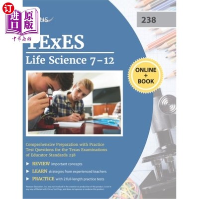 海外直订TExES Life Science 7-12 Study Guide: Comprehensive Preparation with Practice Tes TExES生命科学7