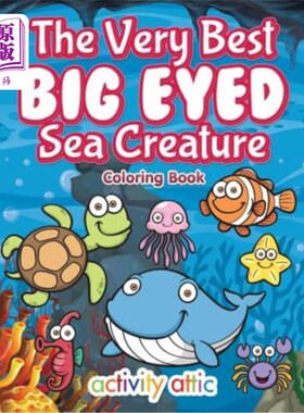 海外直订The Very Best Big Eyed Sea Creature Coloring Book 最好的大眼睛海洋生物涂色书
