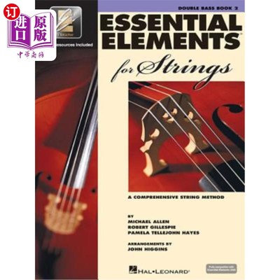 海外直订Essential Elements for Strings - Book 2 with Eei: Double Bass 弦乐的基本要素.第2册和EEI:低音提琴