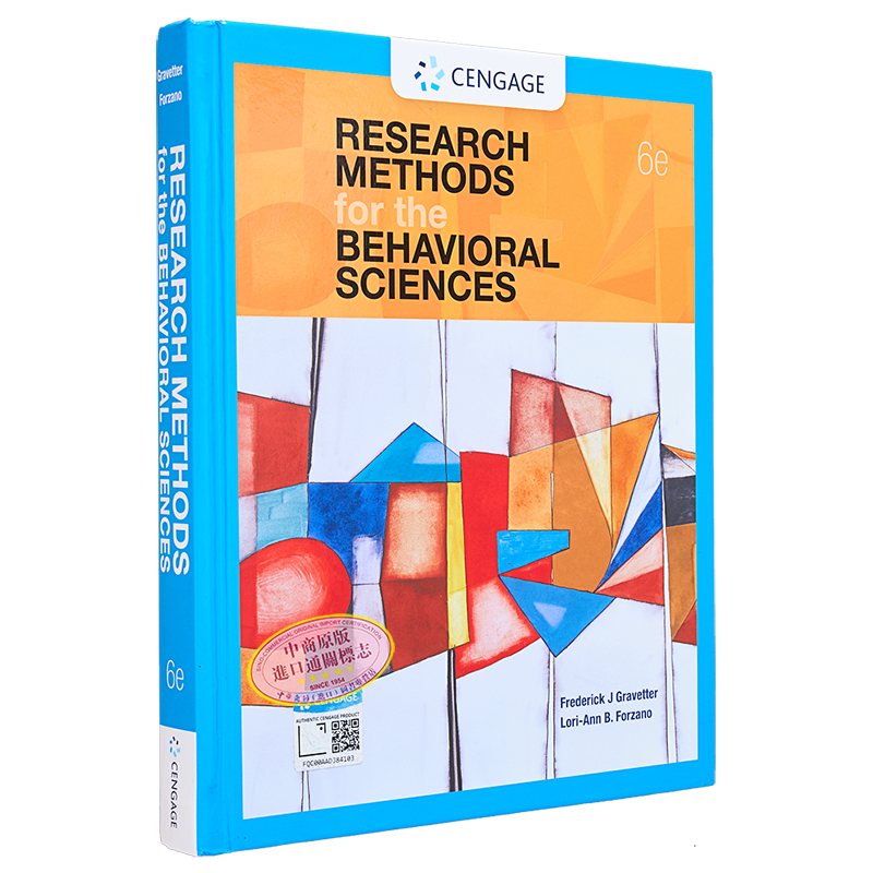 现货 行为科学的方法论 第6版 Research Methods for the Behavioral Sciences 英文原版 Frederick Gravetter etc【中商原版】