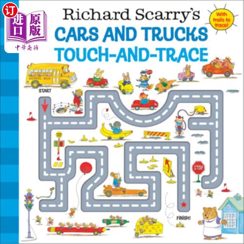 海外直订Richard Scarry's Cars and Trucks Touch-And-Trace 理查德·斯凯瑞的《汽车和卡车追踪》