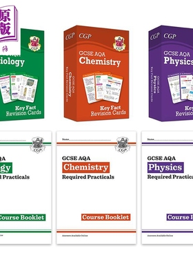 英国原版CGP New GCSE AQA考试备考合集 重点知识复习卡片必修实验课程手册生物Biology化学Chemistry物理Physics【中商原版】