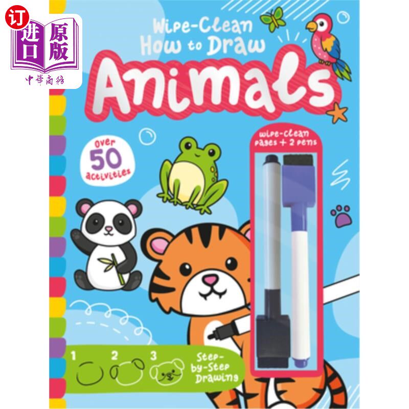 海外直订Wipe-Clean How to Draw Animals 擦-清洁如何画动物