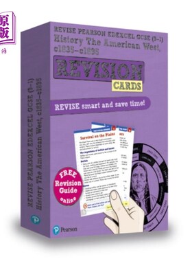 海外直订Pearson REVISE Edexcel GCSE History American Wes... Pearson Revision Edexcel GCSE历史美国西部修订卡(免费在