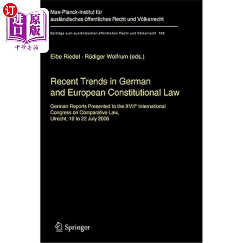 海外直订Recent Trends in German and European Constitutional Law: German Reports Presente Recent Tre