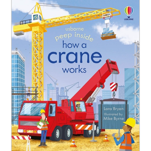 预售 尤斯伯恩偷偷看里面 起重机是如何工作的Peep Inside How a Crane Works英文原版 儿童纸板书绘本 交通工具图画书【中商原版?
