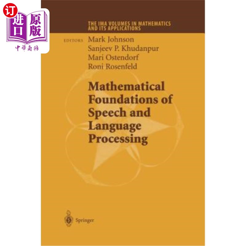 海外直订Mathematical Foundations of Speech and Language Processing 语音和语言处理的数学基础