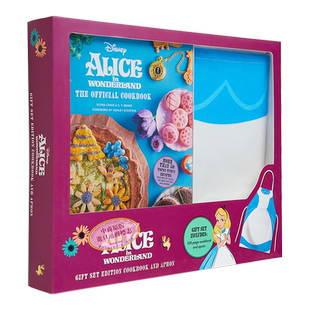 现货 爱丽丝梦游仙境 官方食谱 英文原版 Alice in Wonderland Cookbook and Apron Insight Editions 礼盒套装【中商原版】