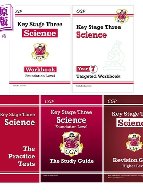 英国原版CGP教辅 KS3 Year 7-9 Science 科学练习册/10分钟周周练/复习指南/模拟测试/复习题卡 Targeted Workbook【中商原版】