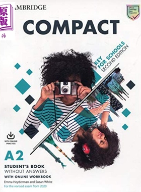 剑桥原版 KET校园版考试备考 Compact学生书+在线练习册 赠送音频 第二版 Compact Key for Schools Students Book 【中商原?