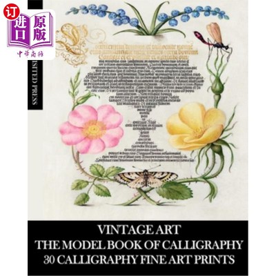 海外直订Vintage Art: The Model Book of Calligraphy: 30 Calligraphy Fine Art Prints 古典艺术:书法模型书:30个书法美术