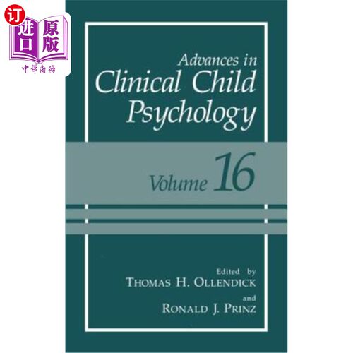海外直订Advances in Clinical Child Psychology 临床儿童心理学进展