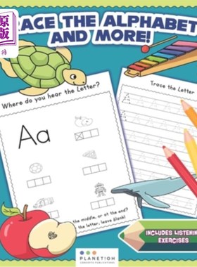 海外直订Trace The Alphabet and More!: Practice for Kids with Listening Exercises, Colori 追踪字母表和更多信息！：为