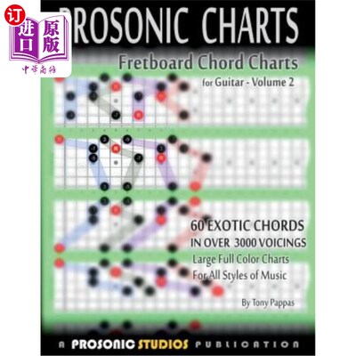 海外直订Fretboard Chord Charts for Guitar - Volume 2 吉他的指板和弦图表-卷2
