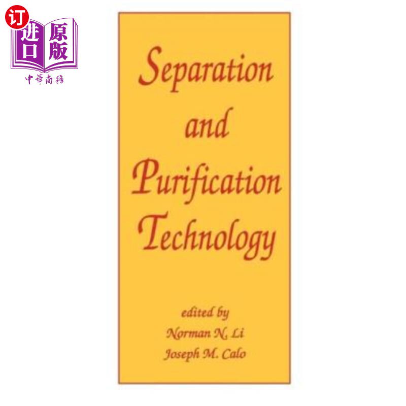 海外直订Separation and Purification Technology 分离纯化技术