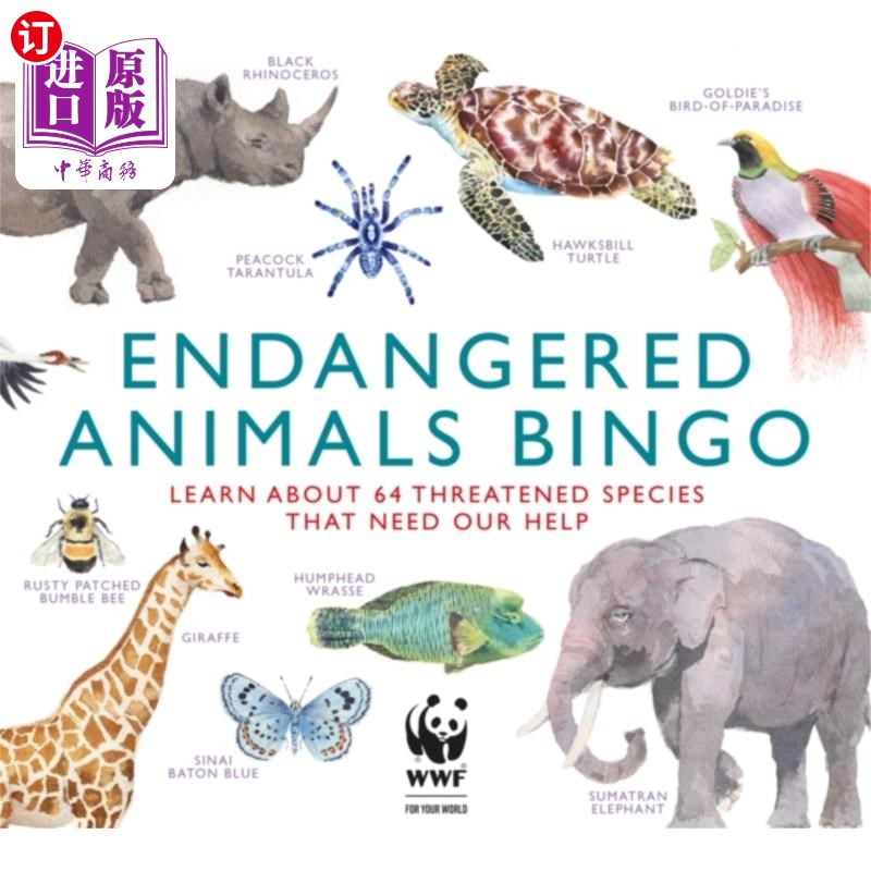 海外直订Endangered Animals Bingo 濒危动物答对了