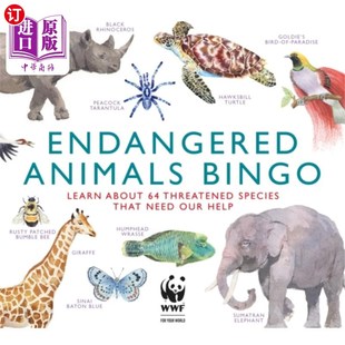 海外直订Endangered Animals Bingo 濒危动物答对了