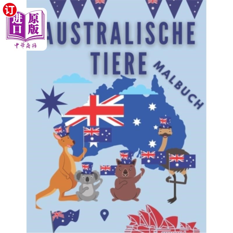 海外直订Australische Tiere Malbuch: Malbuch für Kinder 50 Zeichnungen von Cham?leon K?ng 澳大利亚：Malbu