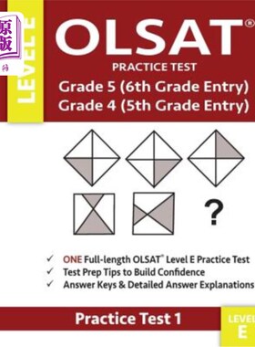 海外直订Olsat Practice Test Grade 5 (6th Grade Entry) & Grade 4 (5th Grade Entry)-Level  Olsat练习考试5