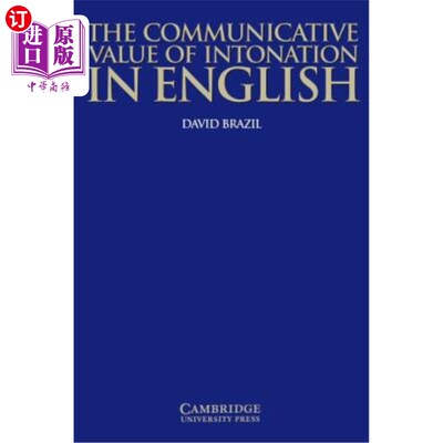 海外直订The Communicative Value of Intonation in English 英语语调的交际价值
