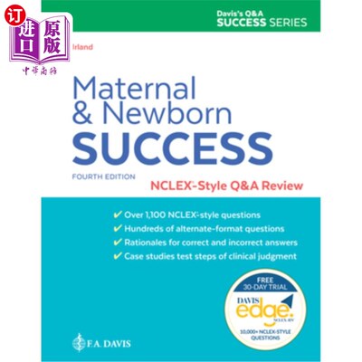 海外直订医药图书Maternal and Newborn Success: Nclex(r)-Style Q&A Review 产妇和新生儿的成功:Nclex(r)式问答回顾